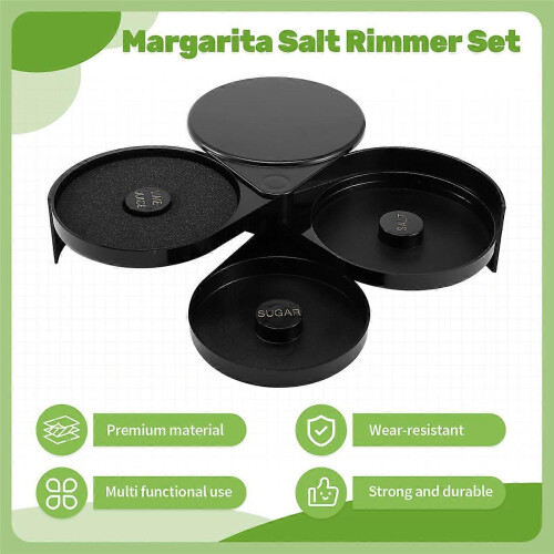3 Tier Bartender ABS Tool Cocktail Accessory Glass Rimmer Rotating Salt Home Practical Bar Juice Sug