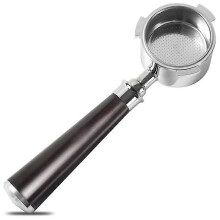 51mm Portafilter 3 Ears, Stainless Steel,51mm Bottomless Portafilter with Wood Handle and Filter Bas