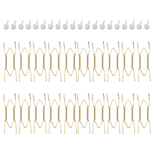 Conjunto de 20 Suportes de Parede para Pratos de 15 cm (6 Polegadas) em Arame de Latão com 20 Ganchos de Parede