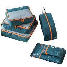 Conjunto de 7 peças de organizadores de viagem, bolsas de armazenamento para malas, organizadores portáteis para roupas e sapatos.