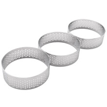 10 Pack Stainless Steel Tart Ring, Heat- Perforated Cake Mousse Ring, Round Ring Baking Tools