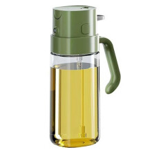 1 Stück 550 ml Mehrzweck-Ölzerstäuberflasche aus Glas, Olivenöl- und Sojasaucenspender zum Kochen und Grillen – Grün