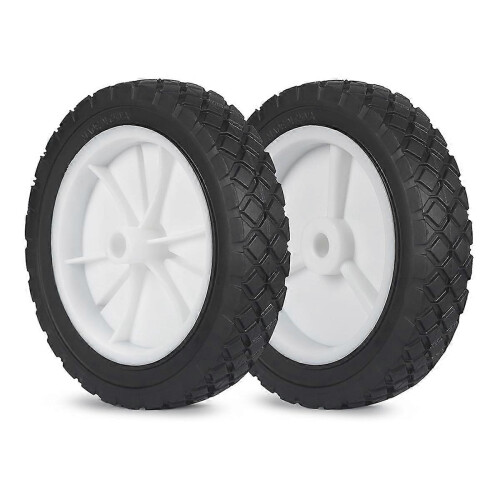 Conjunto de 2 rodas de 7 polegadas para carrinho de mão, rodas de reposição compatíveis com cortador de grama, carrinho utilitário.