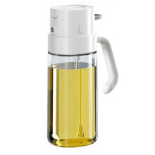 1 Stück 550 ml Mehrzweck-Ölzerstäuberflasche aus Glas, Olivenöl- und Sojasaucenspender zum Kochen und Grillen – Weiß