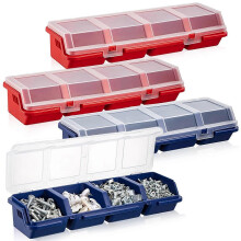 4 Pcs Screw Organizers and Storage Bins with Locks Plastic Hardware Organizer Box with Compartment B