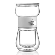 240ml Glass Tea Pot Set with One-Key Separation, Stainless Steel Filter and Travel Tea Infuser,Ideal