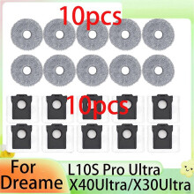 20PCS Mop Cloths Dust Bags for Dreame X40 Ultra X30 Ultra L40 Ultra for Dreame L10s Pro Ultra Robot