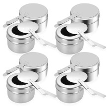 8 Soportes para Combustible para Frotar, Soporte para Combustible de Mecha para Frotar de Acero Inoxidable con Tapa, Soporte para Caja de Calor para