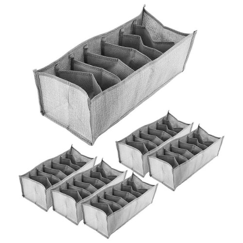 6 scatole per cassetti per jeans, pantaloni, magliette, organizer per armadi e cassetti. 1