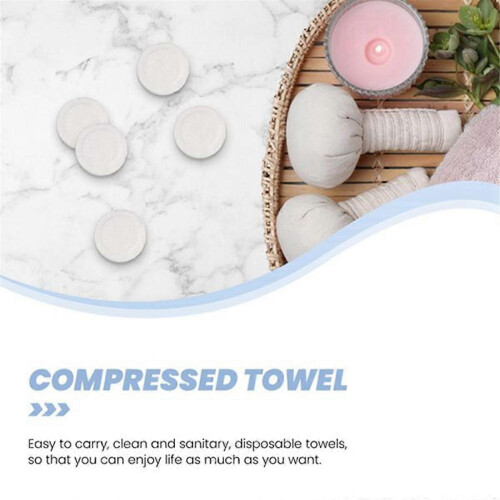 100 τεμάχια μαντηλάκια ταξιδιού Magic Soft Cotton Compressed Towel Wipes 2
