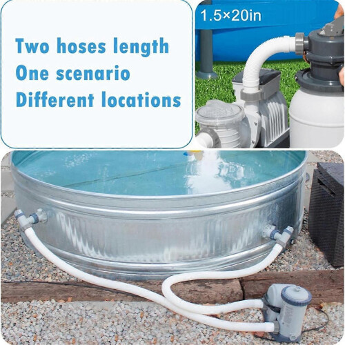 2 Pack Pool Hoses for Above Ground 1.5inch Diameter 59inch Long Accessory Swimming Pool Replacement 2