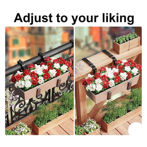 4PCS Adjustable Planter Box Bracket (6 to 12.5 Inches) for Flower Box Holders, Window Boxes Planters 1