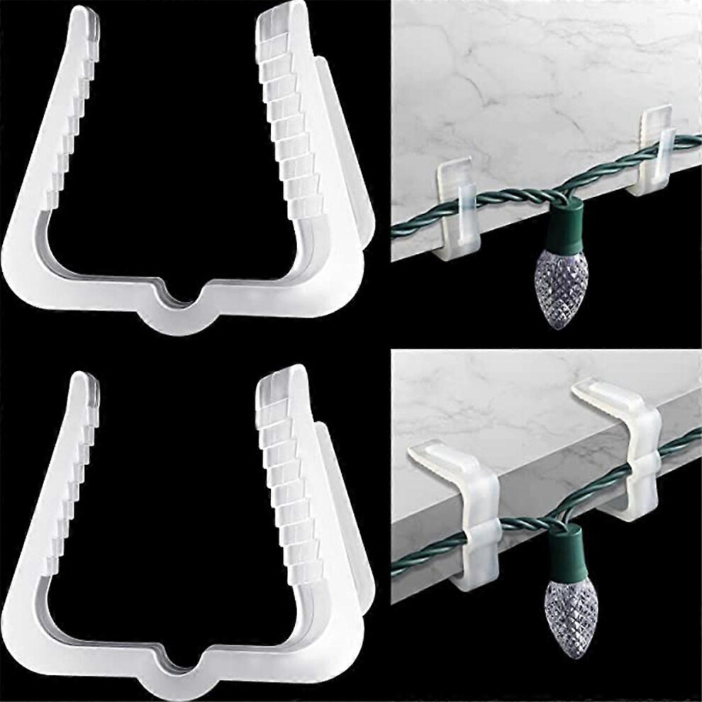100Pack Holiday Clips Outdoor Hooks Christmas Hanger For Christmas Decoration Roof Gutter Fenc Light
