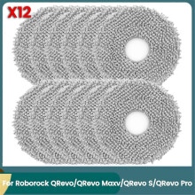 12 kpl mikrokuitumoppiliinoja Roborock QRevo/QRevo Maxv/QRevo S/QRevo Pro -robotti-imuriin