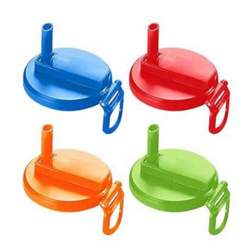 Couvercles de canettes avec paille, 4 couleurs différentes, pour bière, jus, etc.