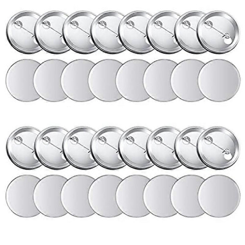 100 Sets Blank Button Making Supplies for Button Maker Machine Round Badge Pin Button Parts, 58mm/2. 1