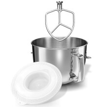 6-Quart-Rührschüssel aus Edelstahl mit Deckel und Rührbesenaufsatz (Ersatzteil für die Küche)