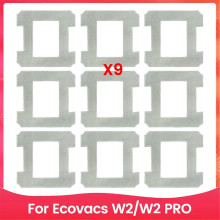 Conjunto de 9 panos de limpeza laváveis para aspirador robô de janelas Ecovacs W2/W2 Pro.