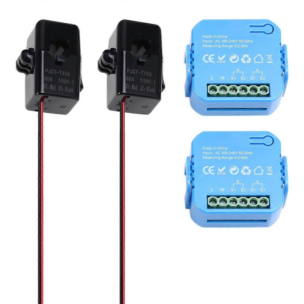2Pcs Tuya Smart Life Energy Meter Power Production Consumption Bidirectional Power Monitor Support A 3255255003598