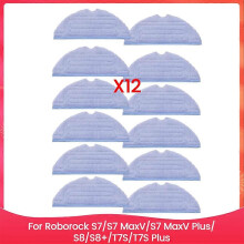 12 kpl mikrokuitumoppityynysarja Roborock S7 S7MaxV S7MaxV Plus S8 S8+ T7S T7S Plus -pölynimurille