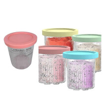 Conjunto de 5 recipientes de 800 ml com tampas, substitutos para Ninja Creami Deluxe, compatíveis com NC500 NC.