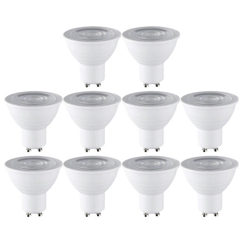 10PCS 7W GU10 Ceiling Spotlight Set, Energy Saving LED Downlight Indoor Lighting, 6000K
