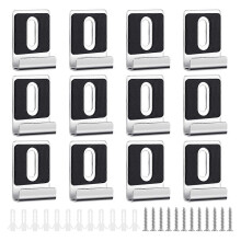 12Pcs Metal Mirror Clips Holder Kit,Mirror Hanging Clips with Screw , for Wall Mounting, Frameless M