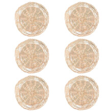 6Pcs Bamboo Paper Plate Holder - 10 Inch Round Woven Plate Holder, Reusable Paper Plate Holders for