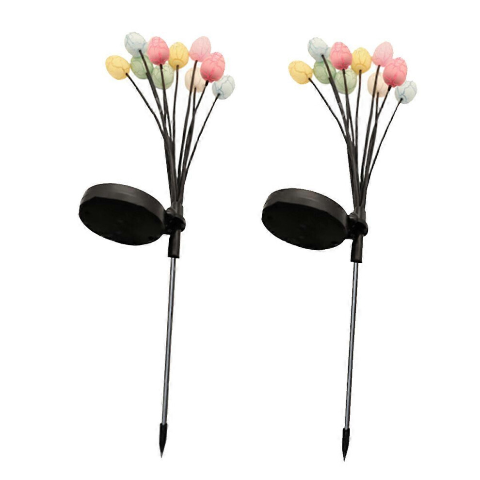 2 Pack 10LED Easter Eggs for Easter Decorations,Easter Decor Garden Lights Decorative Solar Lights,D