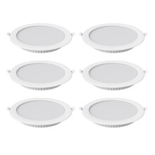 6 ks 12W LED zapustené okrúhle stropné svietidlo, dekoratívne osvetlenie do interiéru spálne, teplé svetlo