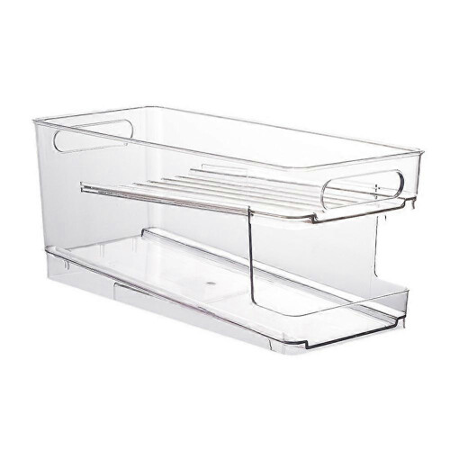 2-Layer Refrigerator Can Organizer - Automatic Rolling Beverage Storage Box for , Beer, Fridge O