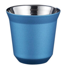 Dubbelwandige roestvrijstalen espressokop van 80 ml, geschikt voor Nespresso Pixie Blue.