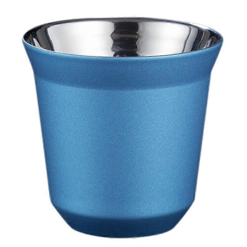 80Ml Double Wall Stainless Steel Espresso Cup Insulation compatible with Nespresso Pixie Blue