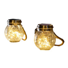 2Pcs Warm White Solar Lantern IPX44 Waterproof Outdoor Lanterns Garden Decor Lights Patio Hanging Li