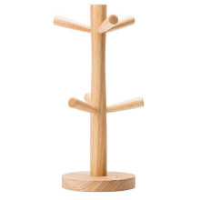6 Hooks Mug Holder Tree,Wooden Cup Holder Mug Tree Holder Rack Tabletop Holder,Tea Coffee Cup Mug Ho