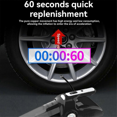 5000PA Wireless Handheld Car Vacuum Cleaner with Inflatable Lighting Digital Display 1