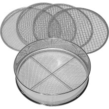 5000, 5in1 Garden Sieve with Interchangeable Inserts 3,5,8,10,12 mm, Metal, Suitable for Soil, Stones, Compost, Sand and Gravel Sorting, 30cm Round