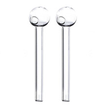 20x Portable Transparent Glass Straws with Bubble Ball, Suitable for Drinking