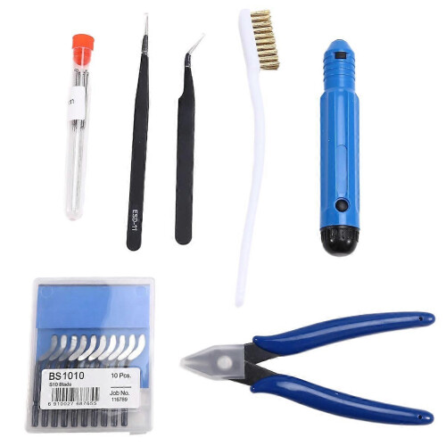 3D Printer Nozzle Cleaning Kit with Pliers, Cleaning Brush, and Deburring Tools for Efficient Unclog 1