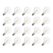 G40 LED Replacement Lights, E12 Screw Base, Shatterproof, Compatible with Solar Heating, 20 Pack