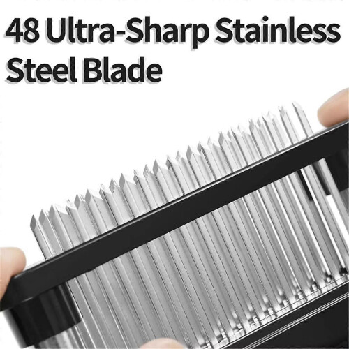 48-Blade Meat Tenderizer - Stainless Steel Ultra-Sharp Needle Steak Tenderizer, BBQ Kitchen Tool for 2