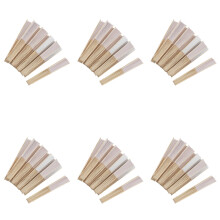 60 Teile 21 cm Weisse Farbe Stoff Hand Fan, Seide Hand Fan Hochzeit Foerderung Gunsten