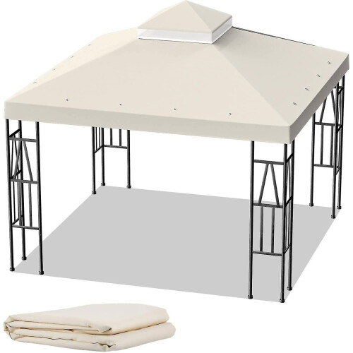 Gazebo Replacement Canopy Double Tier Patio Canopy Top Cover