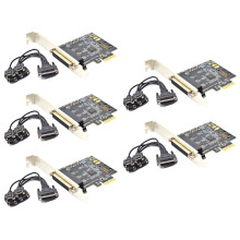 5X PCI-E Karte mit Seriellem Anschluss PC Ein 4 Serielle Schnittstelle RS232 9-Pin Industrielle Steuerung 4-Port Erweiterung Karte AX99100 mit Kabel