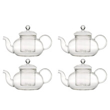 4X Heat-Resistant Glass Teapot Filter Kung Fu Tea Set Six-Person Pot Borosilicate Pot 600Ml