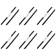 6pcs 2mm Width Skin Rope Necklace Alloy Chain Necklace Black Silver Color  Length 51cm
