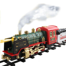 Electric Train Set with Smoke, Lights & Sounds for 3 Year Olds, Rechargeable Battery, Birthday Gifts for Boys
