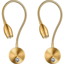 Lampes de lecture LED à intensité variable avec variateur tactile, col de cygne flexible, 3 modes de couleur, lot de 2, fixation murale
