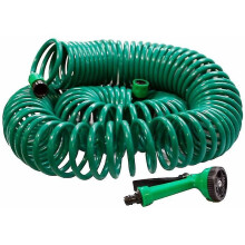 100ft/30m Retractable Coil Garden Water Hose Pipe with Spray Gun Nozzle