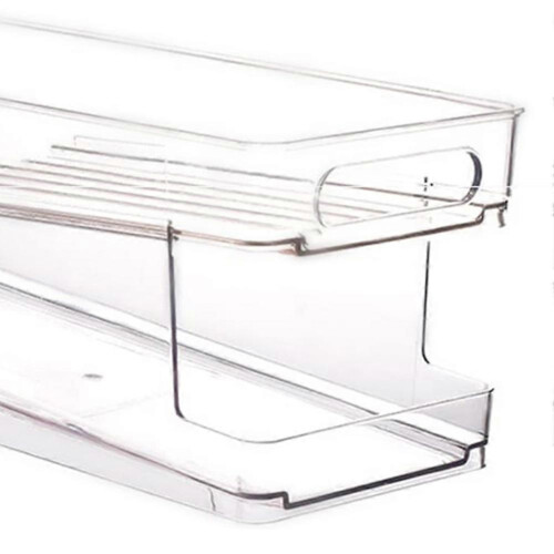 2-Layer Refrigerator Can Organizer - Automatic Rolling Beverage Storage Box for , Beer, Fridge O 1